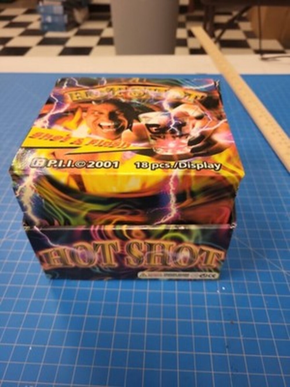 Hot Shot Shot Glasses P.I. 2001 Novelty Display 18 Pieces Barware Drinkware